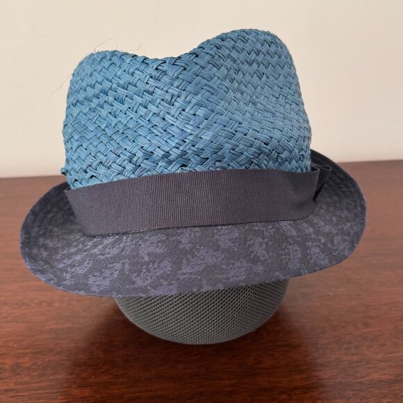 Paul Smith blue woven straw hat Sz large MADE IN ITALY